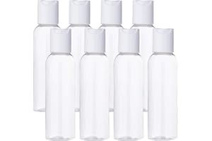 BENECREAT 20 Pack 60ml Botellas Transparente con Tapa Blanca de Presión para Jabón de Manos Limpiador Facial Contenedores Vacíos de Plástico, Botellas Recargables y Portátil