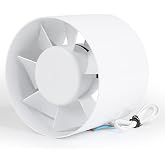 lalago Silent Duct Fan Extractor in Line 150 mm, 35dB Tube Fan with Backflow Trap 320m&sup3;/h for Bathroom, Toilet, Shop, Greenho