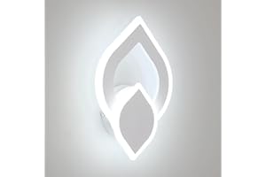 Mckalen Applique da Parete Interno LED, 16W 1800LM Lampada da Parete Moderno in Acrilica, Bianca Lampada a Muro per Camera da Letto Bagno Soggiorno Corridoio, Bianca Fredda 6500K