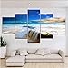 Produktbild syssyj Kein Rahmen 5 Panel/Stücke Hd Gedruckt Wasserfall Blauen Himmel Landschaft Wand Poster   Kunst Malerei Für Wohnzimmer Dekoration