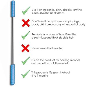 Facial Hair Epilator Remover tool - Quick Effective Face Hair Removal - No Threading Tool, Mess Wax Strips and Cream… - Image 4