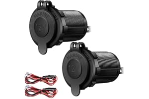 Hoembpn YGL Prise d'allume-Cigarette,Prise de Courant 12V pour Voiture Marine Moto VTT, avec Fusible Métallique