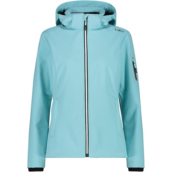 CMP Damen Softshell-Jacke Mit Kapuze – Wasserdicht & Atmungsaktiv, Clima Protect® – In Melange-Schwarz