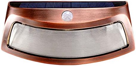 (Nijiadipai) Copper Solar Power Light IP65 Wireless Waterproof Outdoor Motion Sensor Wall Lights for Patio, Step Garden, Path, Porch(Copper Case)