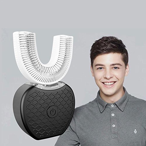Preisvergleich Produktbild U Typ Automatische Elektrische Zahnbürste, Elektrische Kinderzahnbürste, Ultraschall Sonic Zahnbürsten Kaltlicht Whitening-Gerät Wiederaufladbare neue Automatische, 360-Grad-automatische Zahnbürste