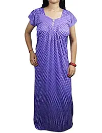 Indiatrendzs Women Nightgown Nighty Hosiery Cotton Beautiful Button Neck Loose Fit Cool Housedress