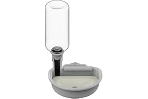 TOKAYIFE Water Dispenser Dog for Cage, 480 ml Drinking Bottle Dogs Automatic and Anti-Overflow, Pet Drinking Fountain for Dogs, Cats and Rabbits (Grey)