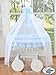 My Sweet Baby Deluxe Drape Wicker Crib Bellamy (Blue)