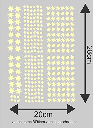 Stickerkoenig Kinderzimmer Wandtattoo 296 Stück Leuchtsterne Sternenhimmel leuchten im Dunkeln - 2