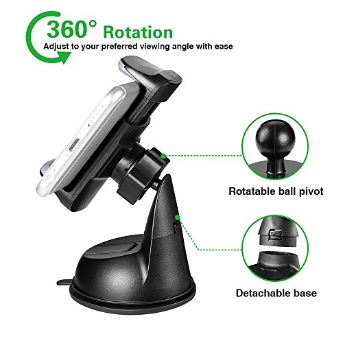KFZ Halterung 360Â°drehbar, SKYEE 2-in-1 Handyhalterung Auto mit Starker Saugnapf fÃ¼r Windschutzscheibe / Armaturenbrett und LÃ¼ftung Universal Handy Autohalterung fÃ¼r iPhone X/8/8 Plus GPS andere Smartphone