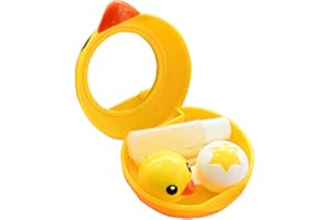 ZEALMAX Custodia per lenti a contatto per miopia, piccola scatola per lenti a contatto, scatola carina per la cura, stile anatra gialla