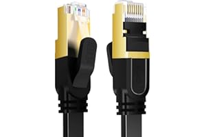 Reulin Ultra Flessibile Cavo Ethernet CAT 8 5M RJ45 Piatto CAT8 Cavi 5 M Compatibile con PC Laptop Smart TV Router Modem Switch Hub PS4/PS5/IPTV Box 5.0 Metri