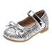 Produktbild Neue Baby MäDchen Prinzessin Schuhe Sandalen, Kleine Kinder Bling Pailletten Bogen Einzelne Schuhe Tanz Weichen Boden rutschfeste Schuhe (Silber, Gold, Pink) 22.5-29 Eu