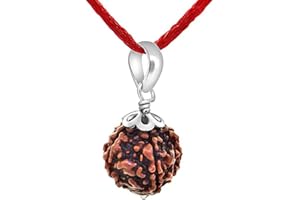 55Carat Choose Your Original Lab Certified Rudraksha 1 to 13 Mukhi Ganesha Gauri Shankar Silver Plated Pendant Astrological Shiva Jewelry for Men and Women