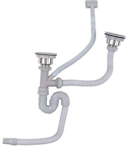 LAXARA Flexlok Sifone Telescopico Salvaspazio Per Lavello | Con Troppopieno Rotondo | Plastica Riciclata 80%
