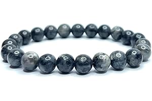 Felicidade Bracelet en Labradorite Foncée – Pierre Naturelle 8MM – Protection, Transformation & Intuition – Bijou Énergétique Unisexe en Lithothérapie pour Femme & Homme, Méditation & Cadeau