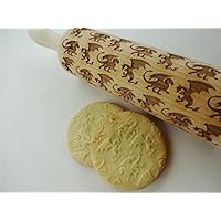 Nudelholz mit DRACHEN für hausgemachtes Gebäck