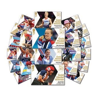 Paralympics GB Full 34 Single Gold Medal Winners Stamp Collection London 2012