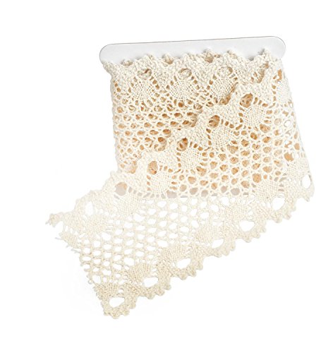 VBS 1m Spitzenband 100×7,5 cm 100% Baumwolle Spitzenborte Vintage Nähen Hochzeit - 2