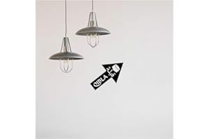 STICKERDEEN Qibla Direction Arrow (2pk) - Wall/Ceiling Decal Sticker (S004M) (Black)