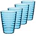 Produktbild Gläser 4 Personen Camping Küche glasklar Kunststoff Trinkglas Trinkbecher Saftglas Wasser Glas Becher Campinggeschirr Picknick Geschirr Elegantes Design Kinderglas bruchfest 4 Stück 350ml Blau SAN