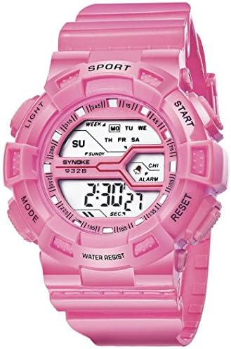 2018 New Children Waterproof Sports Wrist Watches, GreatestPAK Boys Student Watch LED Digital Date (Pink)
