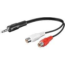 Goobay PremiumCord Audio Adapterkabel – 3,5 Mm Klinkenstecker Auf 2x Cinch (RCA) Buchse, 0,2 M, Für TV, HiFi, MP3-Player & Handys