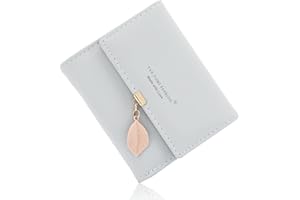 CALIYO Damski portfel z gładkiej i miękkiej sztucznej skóry, mały i w niewielkim formacie, portmonetka damska w bardzo pięknych kolorach z wieloma przegródkami, Hellblau