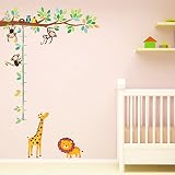 Decowall DM-1401 5 Kleine Affen Baum Wandsticker Wandaufkleber Wandtattoo Kinderzimmer - 3