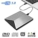 Produktbild Externes DVD Laufwerk, M.way 3.0 USB-A ultradünne DVD Player PC, tragbare DVD/ CD Brenner für Laptops unter Windows 2003 / XP/ 7/ 8, Win10, Mac OS, Vista 7/ 8 - Aluminiumlegierung Silber