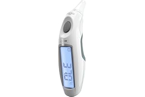 HoMedics TheraP Jumbo Display LCD, Termometro Digitale Auricolare, Impermeabile, Veloce, Compatto e Portatile, Termometro Frontale con Misurazione Istantanea in 1 Secondo, Facile Lettura