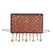 Produktbild Moonuy,Frauen Umhängetasche, Mädchen Mode Anhänger Crossbody Umhängetasche mit Bling Pailletten Mode Minaudiere einzelne Klappe für Damen (Braun)