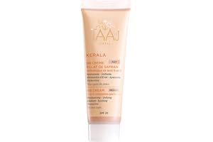 TAAJ | Matte Saffron Radiance BB Cream SPF 20 - KERALA | Hidrata, unifica e ilumina el cutis | Calmante | Trata las irregularidades para una piel perfecta | Textura ligera y no grasa | Vegano | 50ml