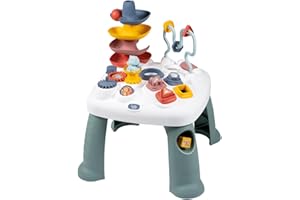 Smoby - Little Table d'Activités - Nombreuses Fonctions Mécaniques - 4 Formes, 1 Balle, 1 Figurune Hippopotame - Développer la Motricité - A Partir de 12 Mois - Fabrication Française