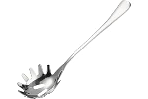 AWLEYNZ Nudellöffel aus Edelstahl, Spaghetti Löffel Server, Spaghetti -Gabel mit ergonomischem Griff, Noodle Löffel Utensil für Küche (Silber)