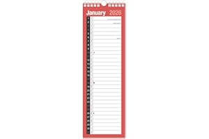 SHINEONE 2026 Calendar Slim Month to View Spiral Bound Wall Planner for Home Business 1 January 2025 to 31 December 2026