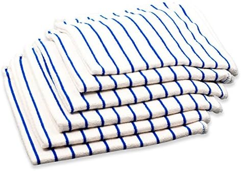 Respekt Microfibre Towels, 6 pcs (Approx. 40 x 40 cm – Blue Stripe – Original As Seen On TV.