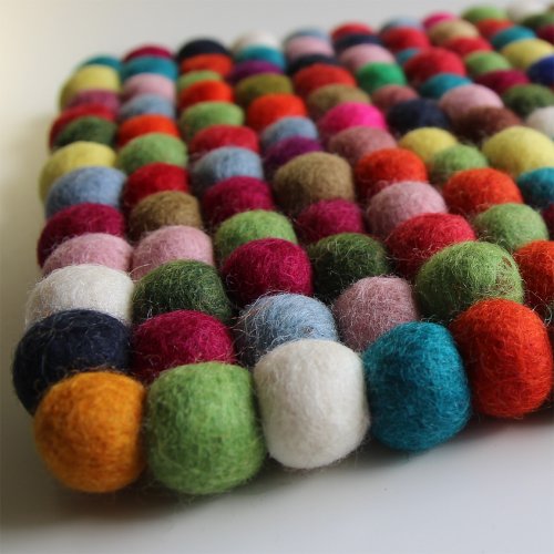 Maharanis Filz Untersetzer Topfuntersetzer bunt 22×22 cm handgefertigt reine Wolle, hitzebeständig - 3
