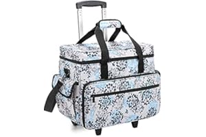 Teamoy Nähmaschinentasche Trolley, Nähmaschinentasche mit Rollen, Nähmaschinen Trolley für Nähmaschine Zubehör