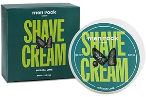 Men Rock Sicilian Lime Shave Cream for a Classy Wet Shaving Experience, Shaving Cream Deeply Hydrates and Nourishes Skin, Cruelty Free, Zesty Sicilian Lime and Black Pepper Fragrance 100ml