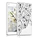 Produktbild kwmobile Hülle für Sony Xperia Z5 Compact - TPU Silikon Backcover Case Handy Schutzhülle - Cover klar Blumenwiese Zeichnung Design Schwarz Transparent