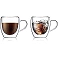 BLACKSTONE Double Wall Glass Tumbler Cups, Suitable for coffee or tea, Coffee cups 2PCS SET 250ML - DH913