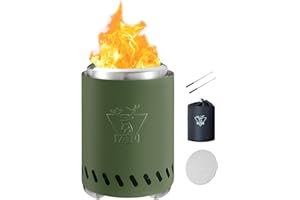 Generic Mini Brasero sans fumée Foyer Portable de Table Brasero par des granulés ou du Bois, Foyer de Table à Combustion sûre, avec Sac de Transport, 2 Mini bâtons et Tapis Ignifuge, 25 × 18 cm