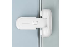 CLYMENE Refrigerator Fridge Freezer Door Lock for Kids, Child Proof Refrigerator Latch Lock to Keep Door Closed, No Tools Required and Easy Installation (White)