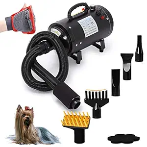 Free Paws Pet Dryer for Dog Cat Hair Blower, Portable Grooming Professional 4HP Forced Air Force Dryer for Dogs with Heating, for Large Small Pets Dogs Cats, Variable Speed