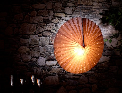 Lunartec Papierleuchte „Rad“ – Weiß inkl. Fassung und Kabel - 2