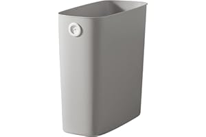 Sunicon Small Trash Can, White, 6 Liter, PP Plastic, TPR Plastic, Rechteckig, Unbehandelt, 28x13x13 cm, Abfallbehälter, Mülltonne für Narrow Spaces, Bad, Schlafzimmer, Büro, Küche