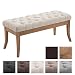 Produktbild CLP Sitzbank RAMSES mit Stoff-Bezug, 4 Holz-Beine antik-hell, in den Breiten 100, 120, 150 x 40 cm, Sitzhöhe ca. 45 cm, gepolstert und gesteppt Creme, Breite 100 cm
