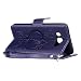 Galaxy J5 2016 Case,Galaxy J5 2016 Wallet Case,Leeook Retro Elegant Pretty Creative Purple Embossing Love Heart Butterfly Flower Flip PU Leather Fold Wallet Pouch Case with Strap Stand Credit Card ID Cash Holders Book Style Stand Function Magnetic Closure Case Cover for Samsung Galaxy J5 2016 + 1x Black Stylus