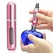 Perfume Bottles (5ml, 4pcs), JTDEAL Travel Refillable Perfume Atomizer Spray Bottle, Fragrance Empty Bottle With Window, Fits In Your Purse, Pocket or Luggage (Metalic - Black, golden, Purple, Pink )